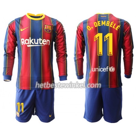 FC Barcelona Ousmane Dembele 11 Voetbaltenues Kind Thuis 2020/21 - LS (+ Korte broeken)